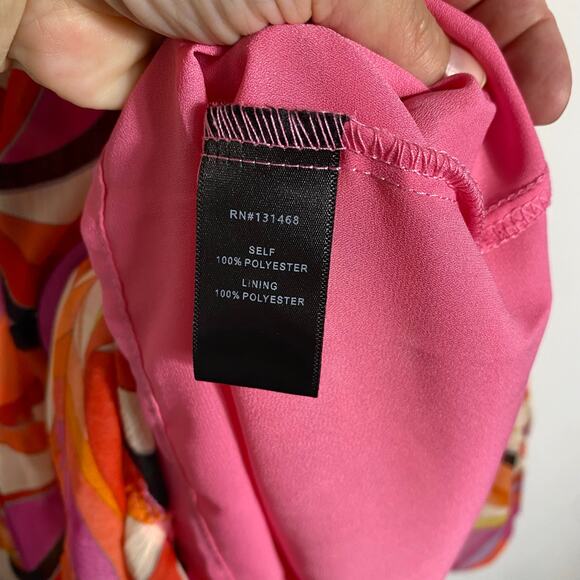 Fate Multicolored Sleeveless Mini Dress SZ M NWT Retro Flowy Smocked Artsy Boho - Picture 8 of 8